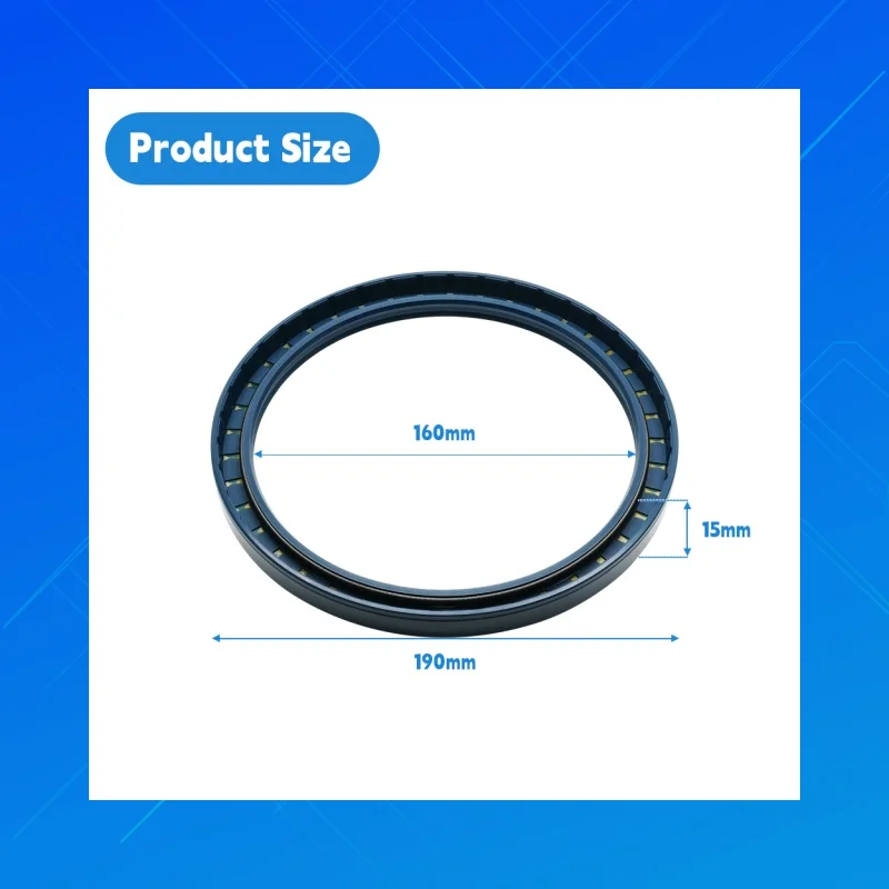 

DMHUI high-quality NBR pressure oil seals, TCV type, with dimensions of 160x190x15mm, are suitable for hydraulic pump repair.