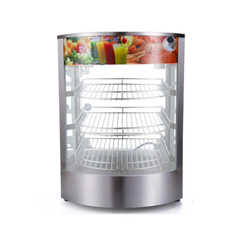 Counter Top Hot Frozen Food Display Warmer / Snack Warmer Display / Glass Food Warmer Display Showcase