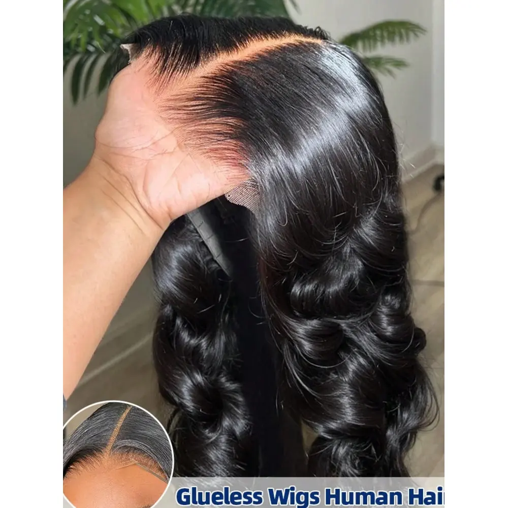 

22-дюймовые парики из натуральных волос без клея, готовые к носке, плотность 250%, предварительно выщипанные, предварительно нарезанные, с HD-кружевной застежкой 6x4, волнистые, из натуральных волос