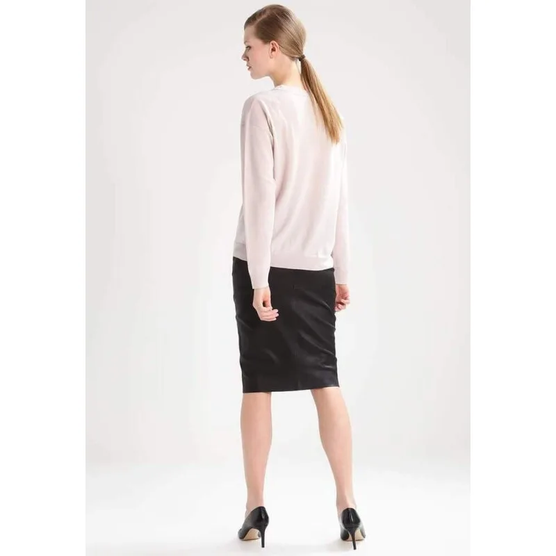 Women's Genuine Real Lambskin Leather Skirt Mid Knee Hot Stylish Soft Slim Skirt