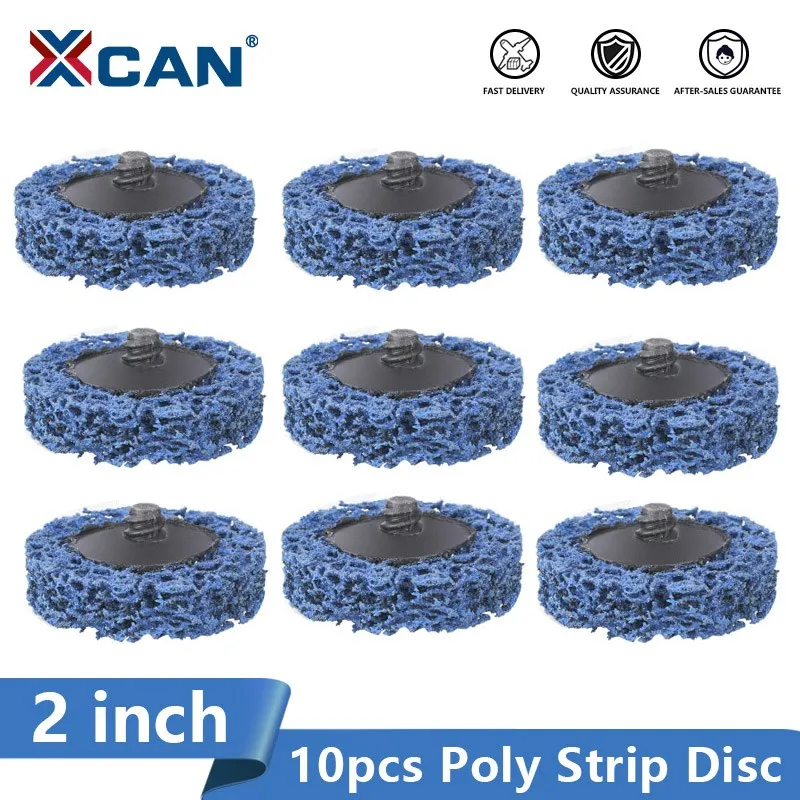 XCAN Abrasive Tools Poly Strip Disc 10pcs 2 inch 50mm Polish Wheel for Angle Grinder Rust Removal Grinding Wheel Polishing Disc