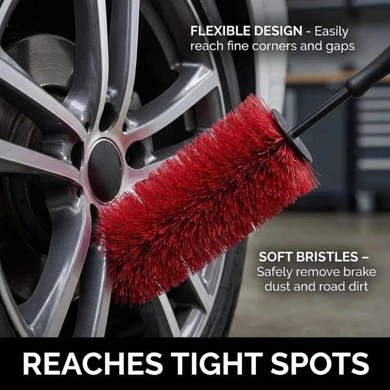 Soft Car Wheel Rim Tire Cleaning Brush Cleaner Non Scratch Car Detailing Washing Tool Soft Bristle Cleaner Car Cleaning Brush