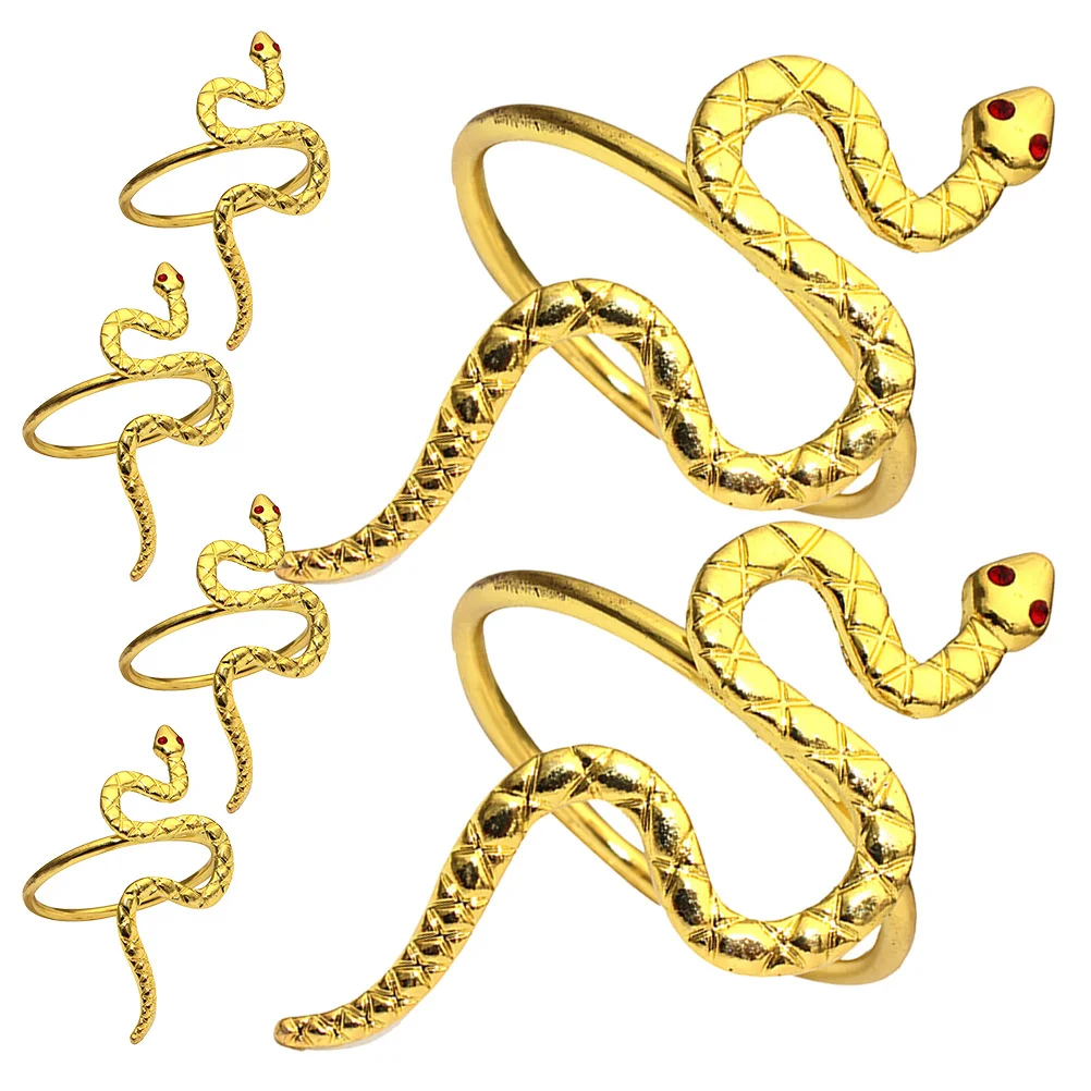 

6Pcs Metal Snake Year Napkin Rings Animal Serviette Holders Festive Holiday Party Tableware Lunar New Year 2025 Snake Table