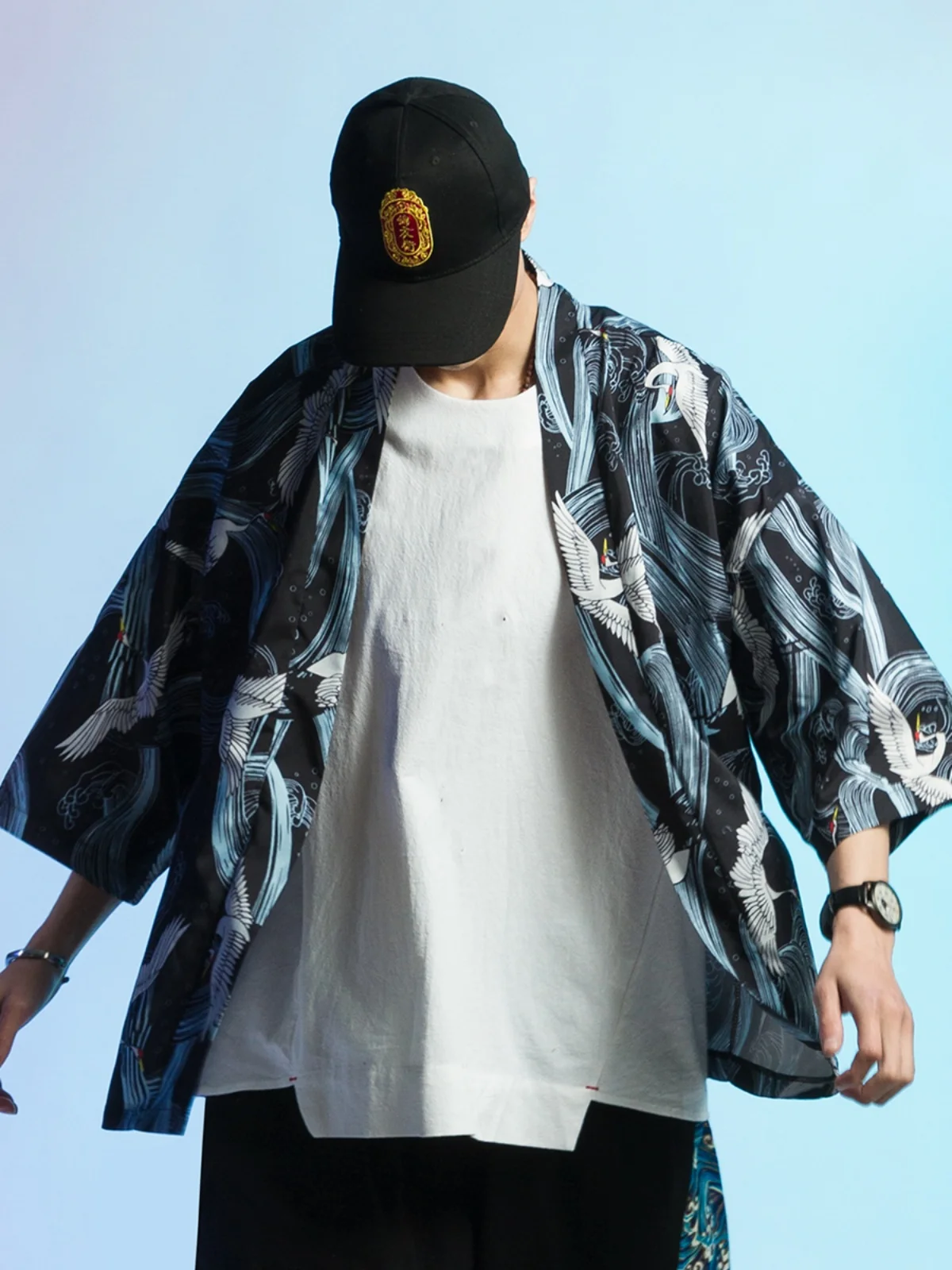 Neuer chinesischer SLE-Druck Crane Floral f Sve Kimono für Männer und Frauen Sommer faionable Open Cardigan Loose Fit Jaet