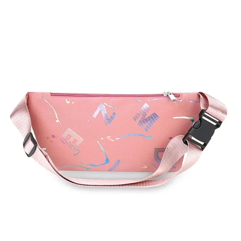 Women Fanny Packs Bronzing Printing Belt Bag Fashion Pink Waist Bags Crossbody Bags Bum Bag Running Travel Workout Waist Bag