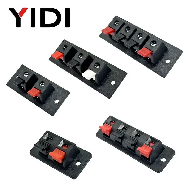 1pc 2 3 4 Position Poles Push in Jack Spring Wire Plug Socket Connector Load Audio Speaker Terminal Round Square Breadboard Clip