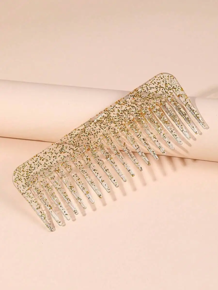 

Glitter Wide Tooth Comb For Thick Curly Wavy Long Hair Detangling Anti Static Hairbrush