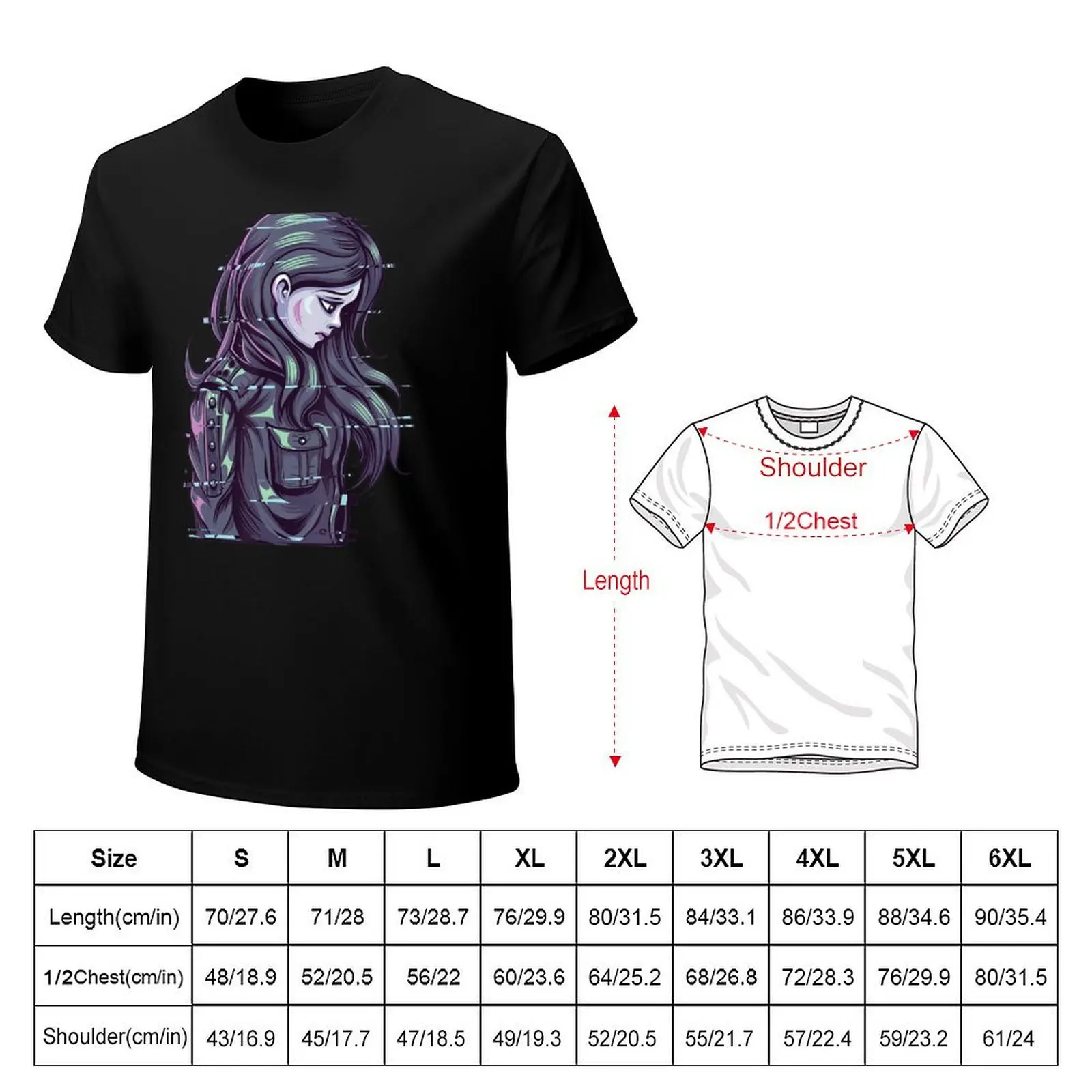 Aesthetic Vaporwave E-Girl Love Anime Glitch Girl Nu Goth T-Shirt man t shirts high quality luxury brand T-Shirt