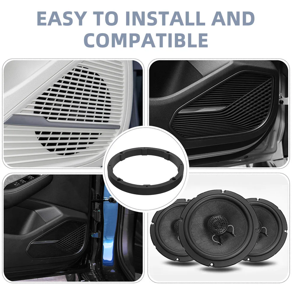 4 pçs 6.5 Polegada anéis espaçadores de alto-falante do carro ajuste universal vibração reduzida melhorada qualidade de som empilhável adaptador junta