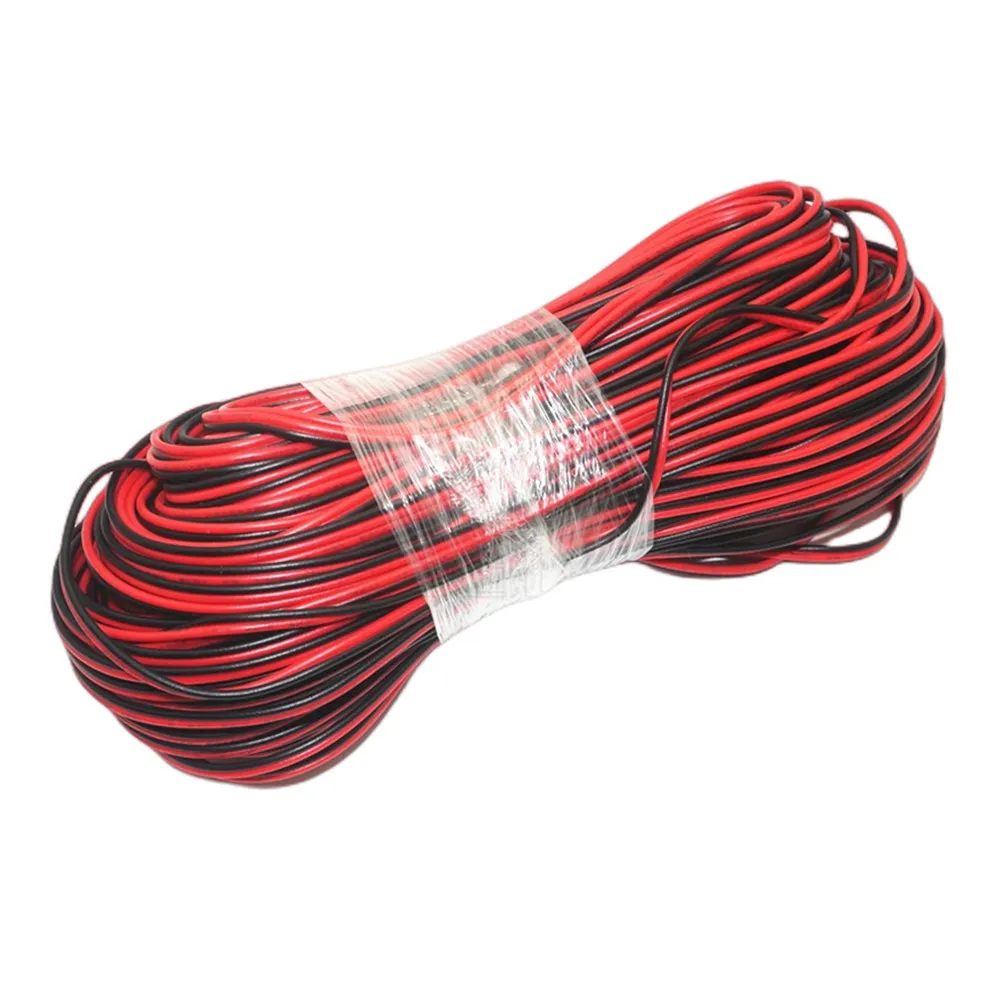 100m 1lot 2pin for 5050 3528 led strip LED connector Extend Red Black Cable Cord Connector Cable Electrical CB-22AWG-RB