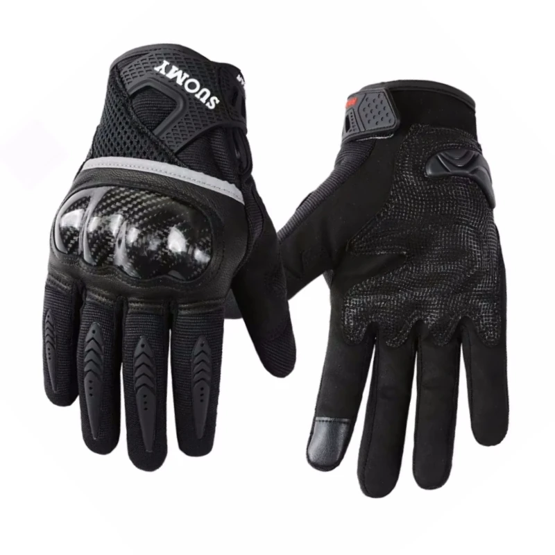 SUOMY Touchscreen Summer Motorcycle Gloves Wear-resistant Anti-Drop Carbon Fiber Motorcyclist Guantes Men Women Motobike Gloves