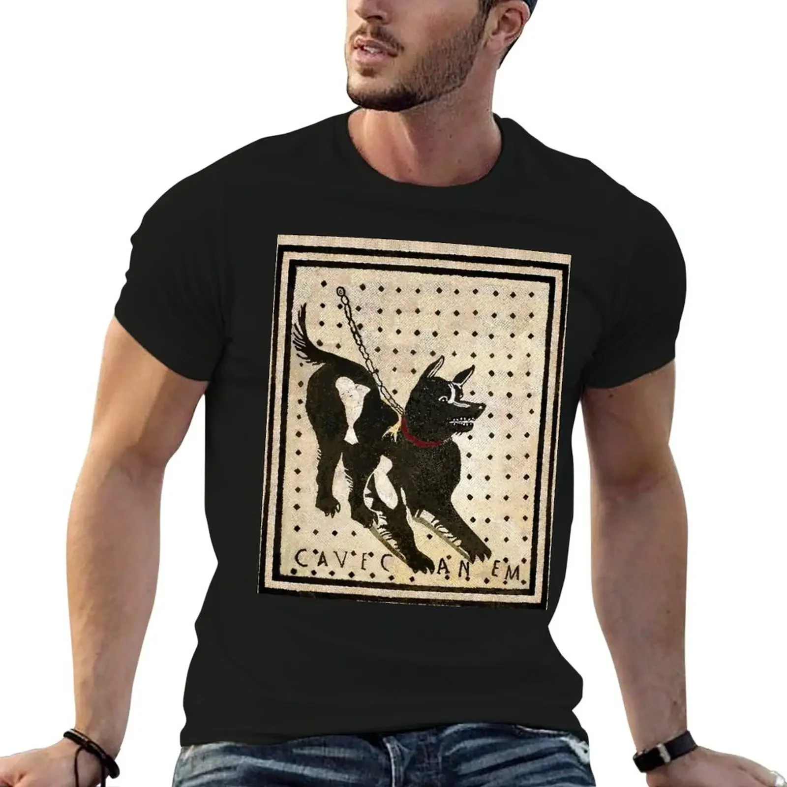 Beware of dog ( Pompeii dog mosaic ) T-Shirt funny meme t-shirts affliction shirts funny costumes mens plain t shirts