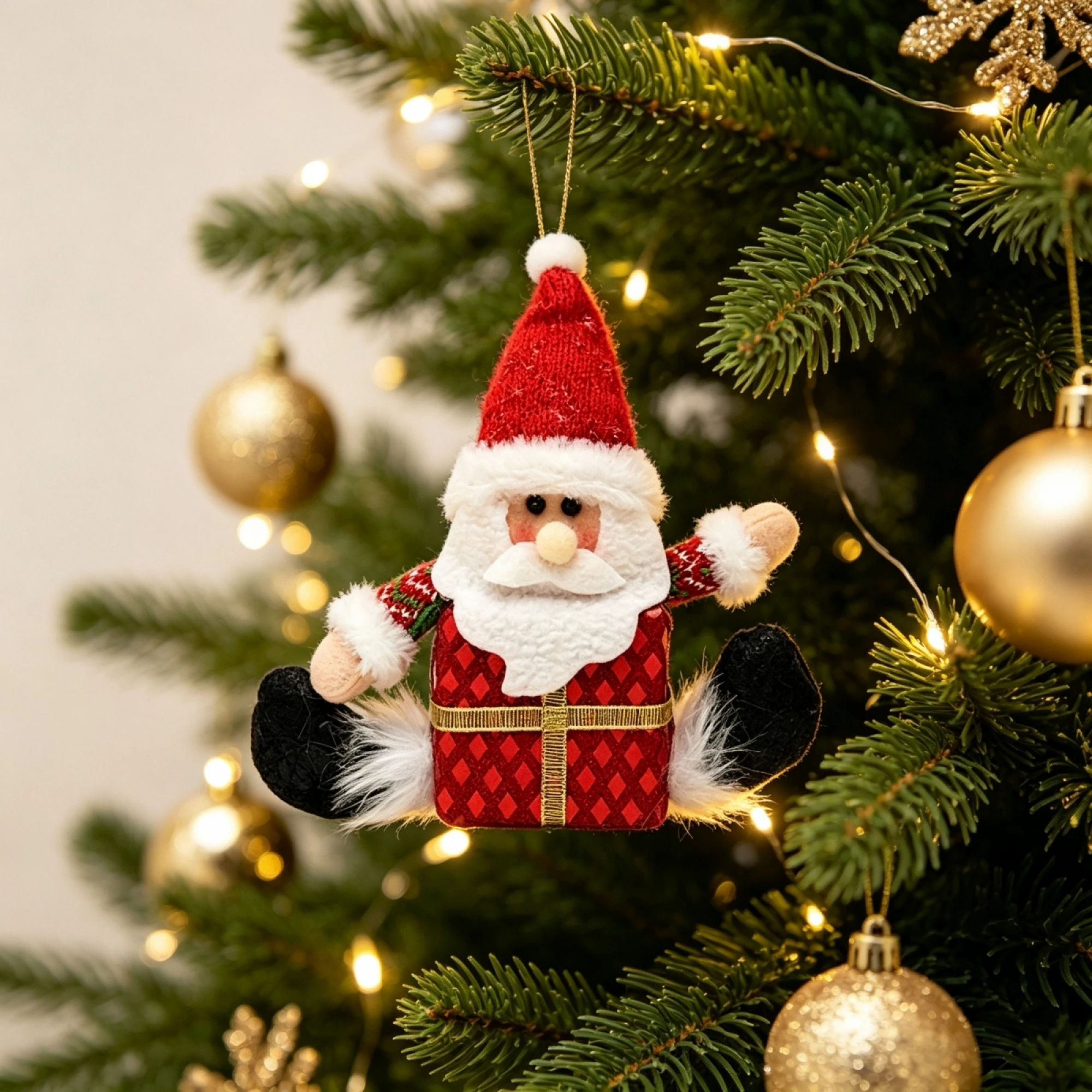 Christmas Tree Hanging Doll Decorations Santa Snowman Reindeer Stuffed Toys