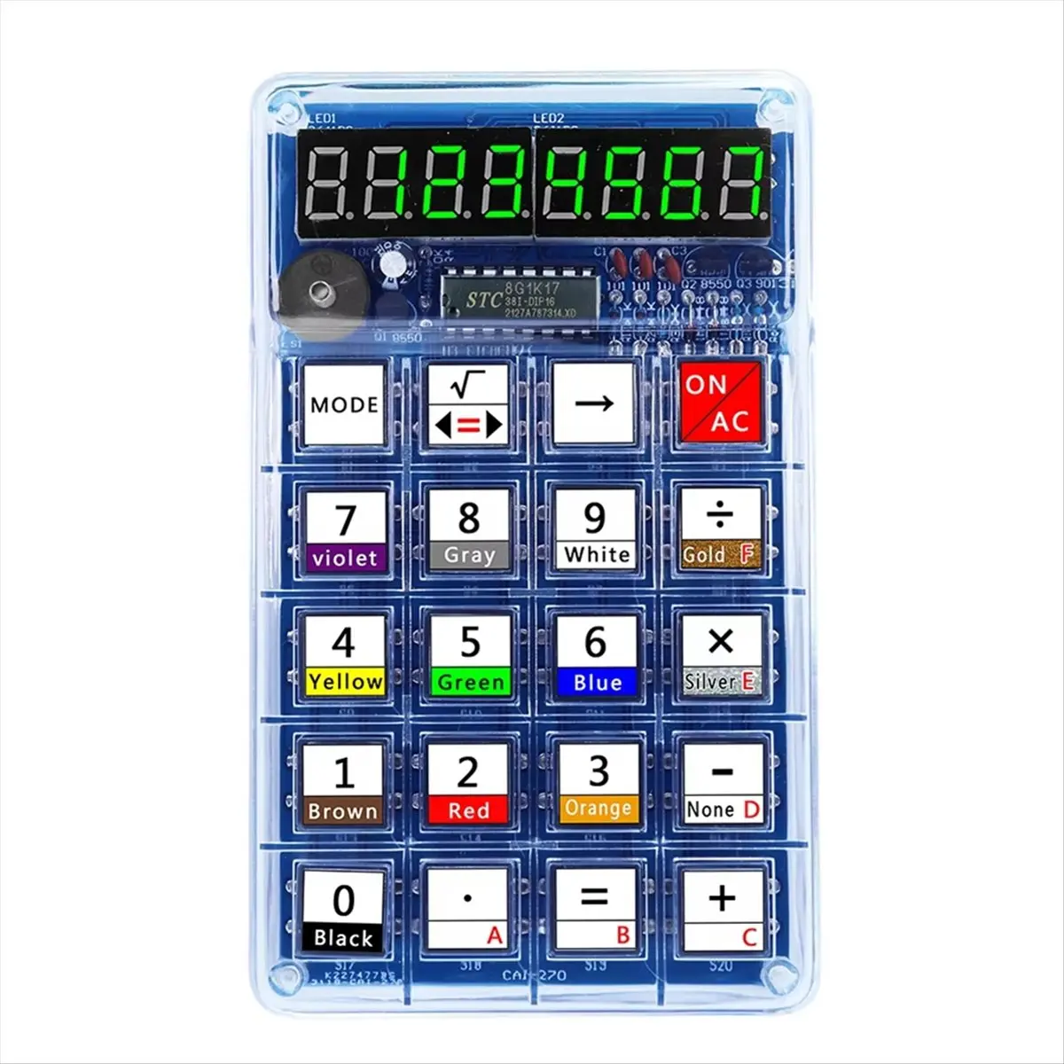 A88M DIY Electronic Kits LED Digital Tube Calculators 51 Microcontroller Control Resistance Conversion Soldering Projects B