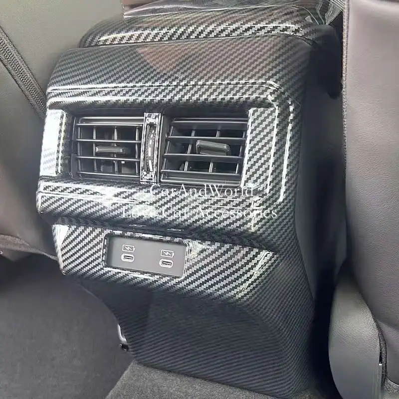 

Carbon Fiber Rear Row Air Condition Outlet Vent Frame USB Cover Garnish Trims Car Accessories For Honda Accord 11th 2023-2025