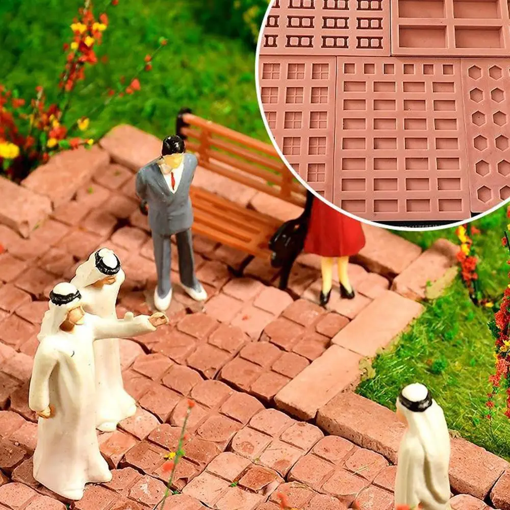 Red Mini Brick Silicone Mold Silicone Construction Material Tile Model Mould Building Making Handmade House Miniature Brick Mold