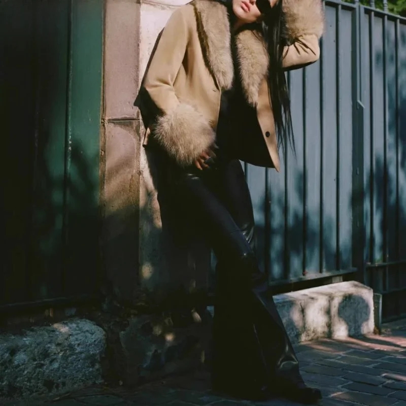 Nuovo arrivo invernale Faionable Donna Velluto Pelle Jaet Abito versatile Capispalla Casual Loose Fit Lungo effetto Sve 3D