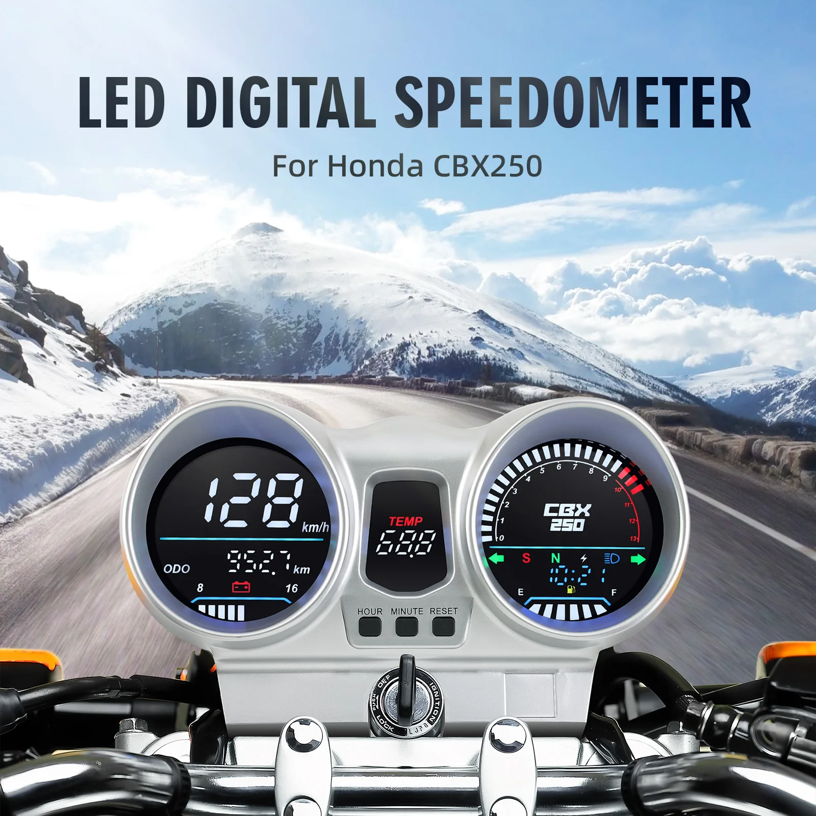 

12V Motorcycle Speedometer TRIP Odometer Speed Meter Tachometer Voltmeter for Honda CBX250 CBF250 Twister 2001-2008 Customized