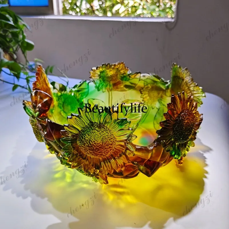 A95 glazed vase fruit plate home decoration ornament living room entrance glazed vase fruit plate handicrafts
