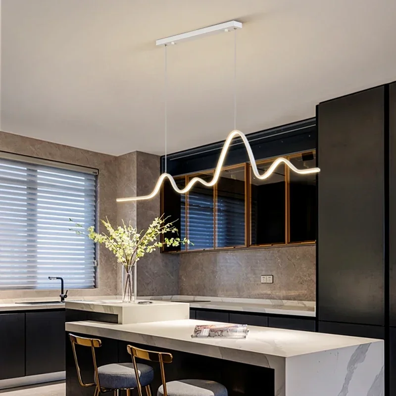 Lampe LED Suspendue au Design Minimaliste Moderne, Luminaire Décoratif d'Nik, Disponible en Noir et Blanc, Idéal pour une Table, une Salle à Manger ou une Cuisine