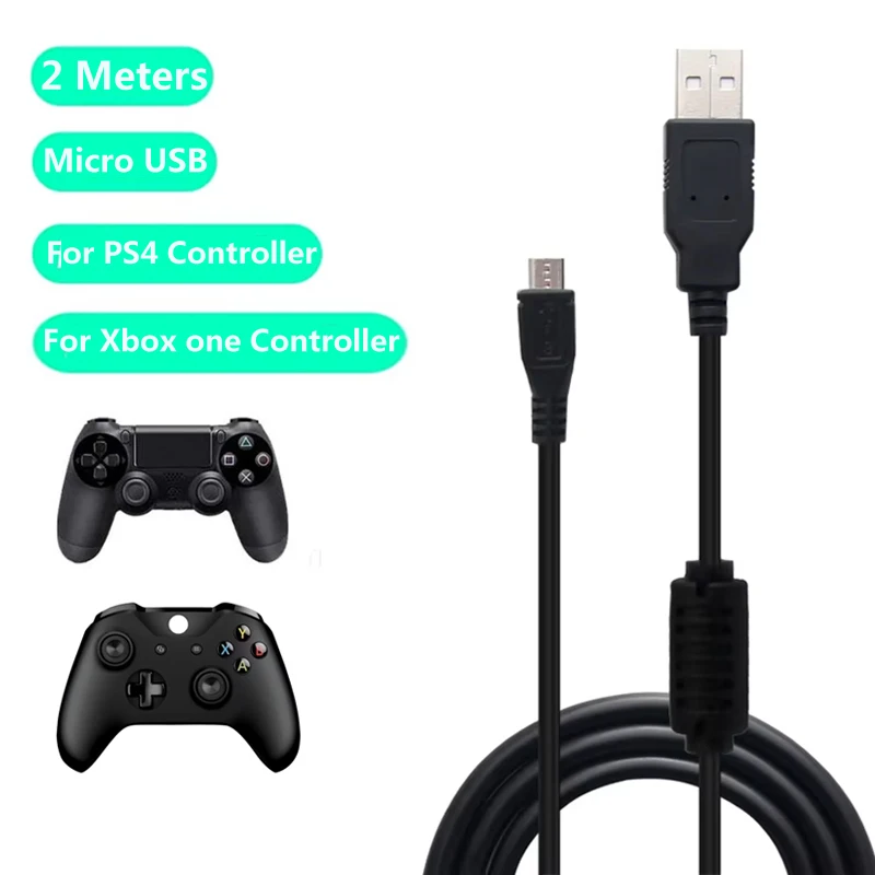 كابل بيانات شحن لوحدة تحكم PS4/XBOX One Gamepad سلك شاحن USB صغير للهاتف المحمول لملحقات ألعاب PS4