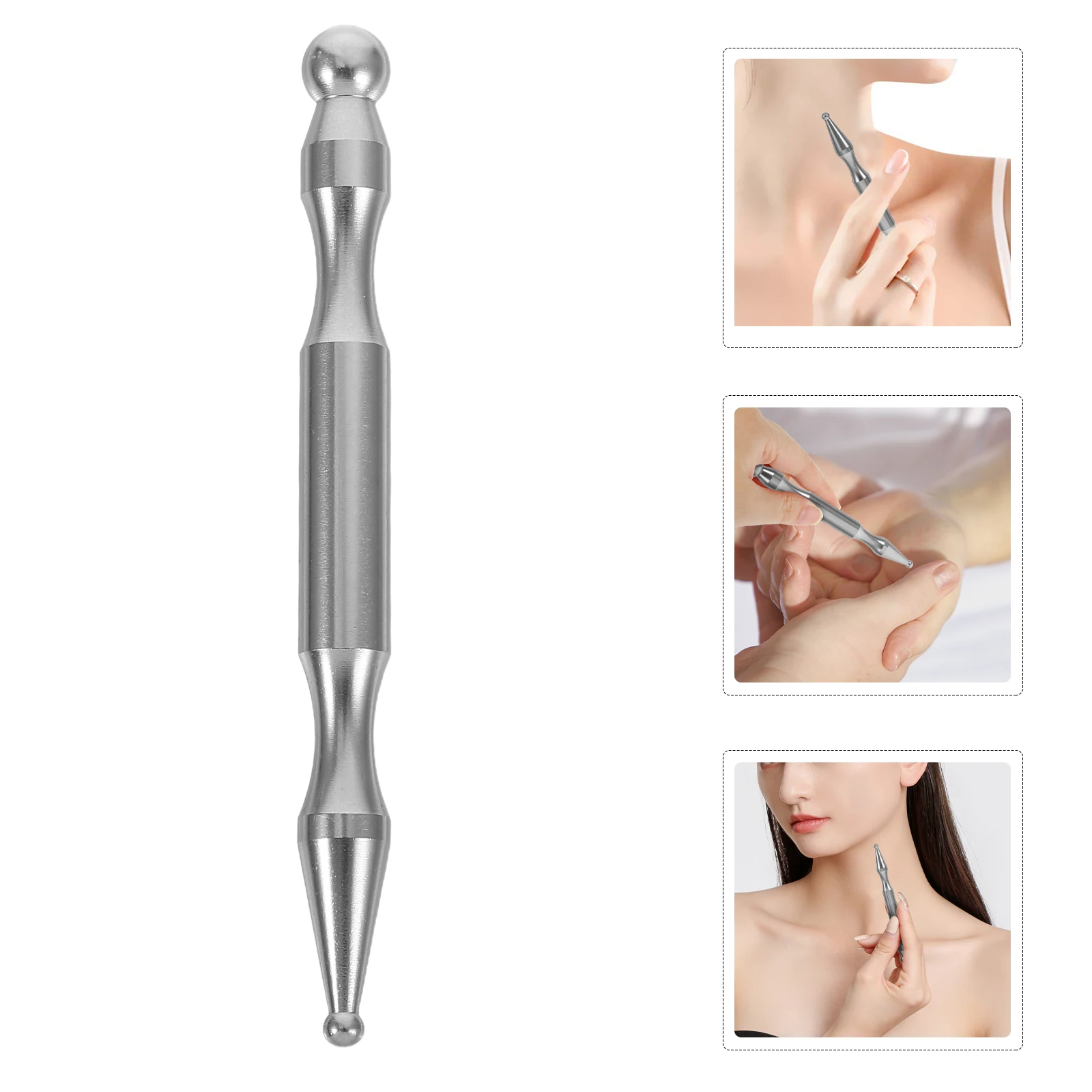 

Compact Stainless Steel Deep Tissue Massage Stick Trigger Facial Body Leg Portable Travel Manual Tool