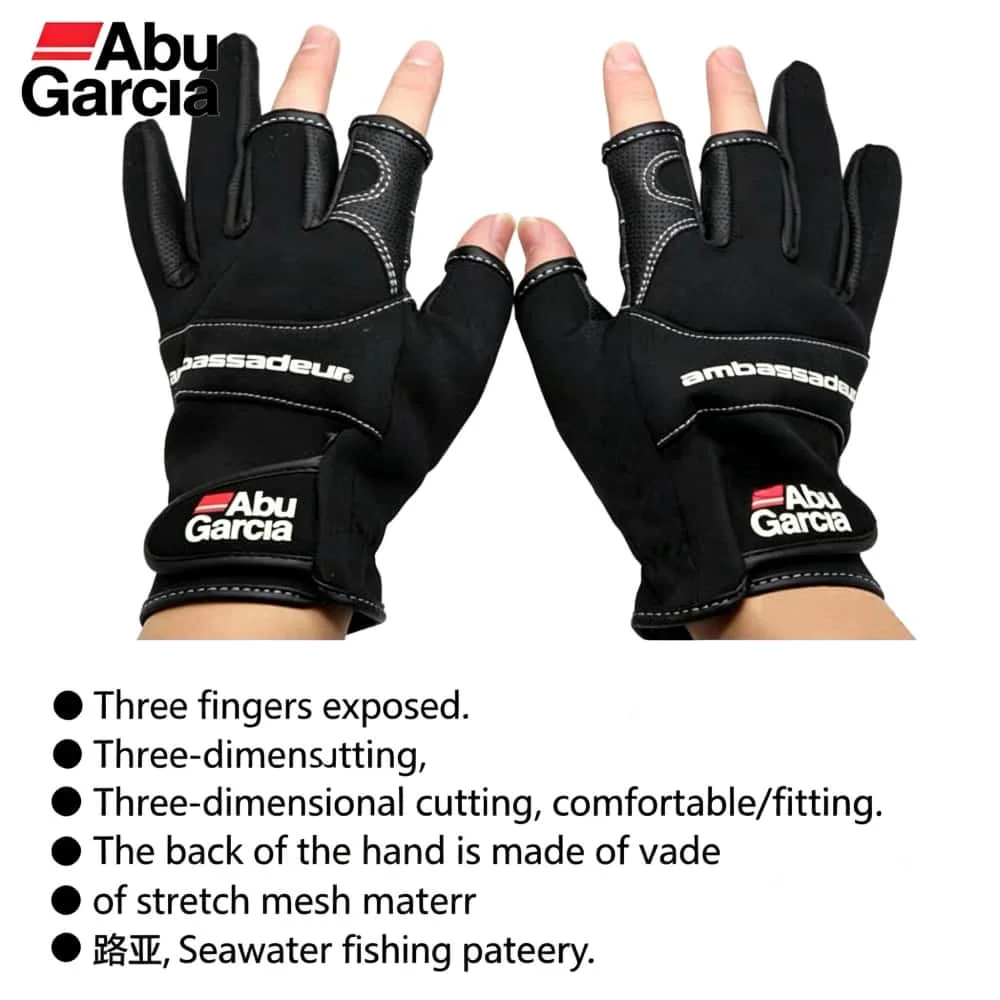 Abu Garcia Angelhandschuhe, schnell trocknend, atmungsaktiv, rutschfest, wasserdicht, mit Klettverschluss, verstellbar, für den Außenbereich, Salzwasser-Angelschutzhandschuhe – Detail 5