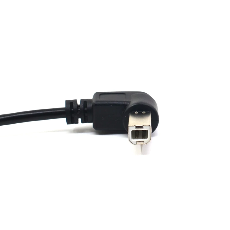 1FT 30CM USB 2.0 Type B Male to Female M/F Right Angle Extension Data Cable Panel Mount For Printer Cable with Screw Hole