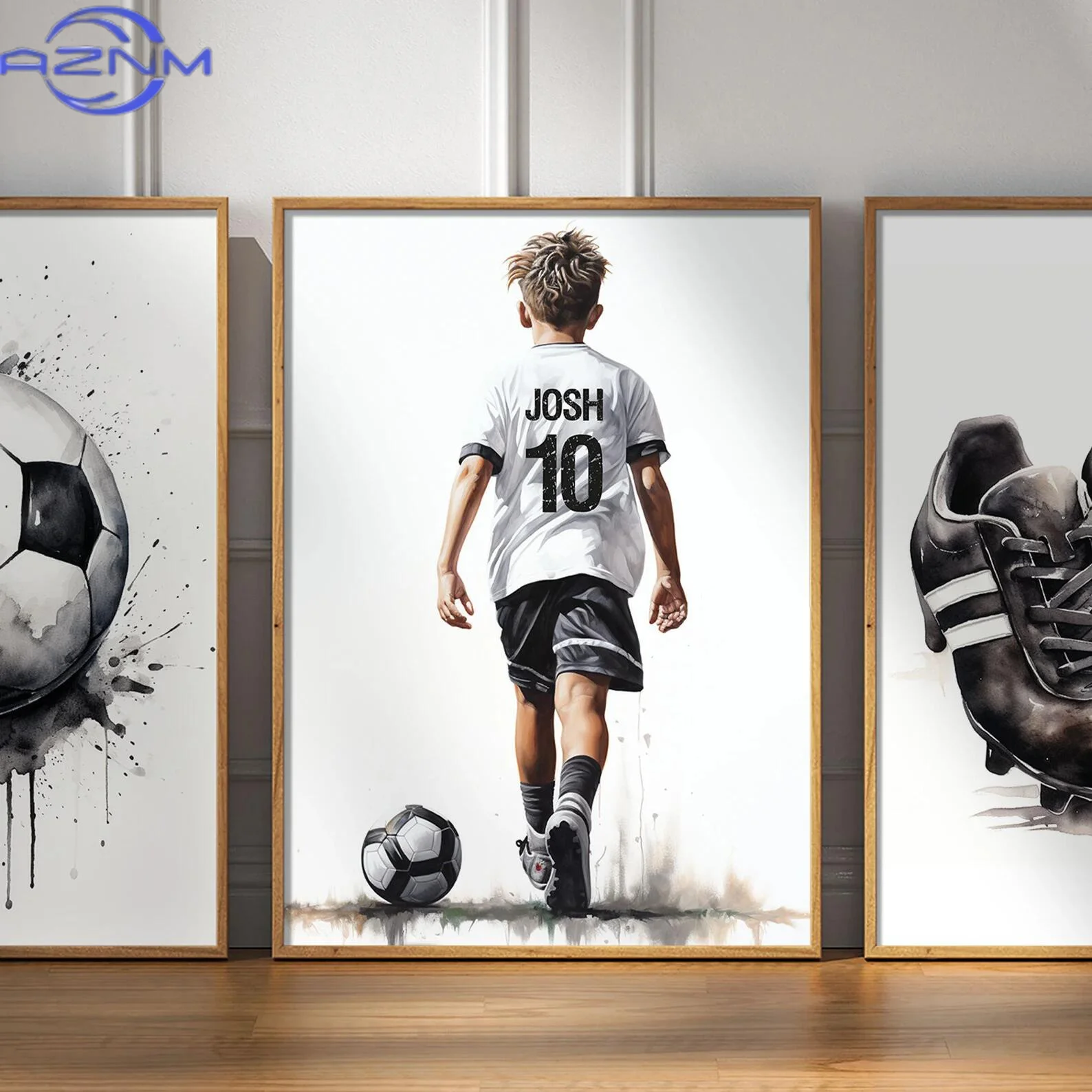 Personalized Football Player Poster, Boys' Football Gift Football Wall Art, Men's Football Gift, Home Wall Decoration, Framel