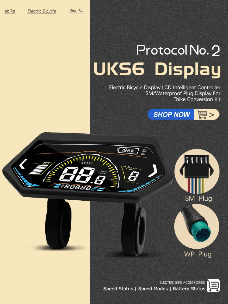 AliExpress IMEIQI Electric Bike Display LCD UKS6 Meter 24V36V48V52V60V72V Electric Scooter Control Panel for Electric Mountain Bike Accessories
