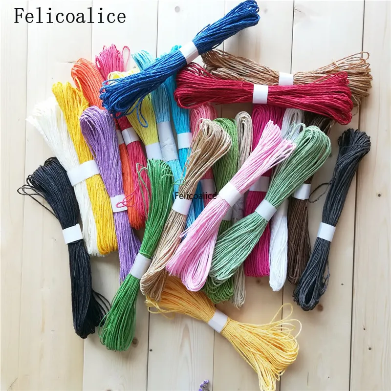 1pcs/lot 30M Rafi Grass Rope Double Piece Color Paper Rope Stickers Children DIY Hand-woven Kindergarten Art Materials