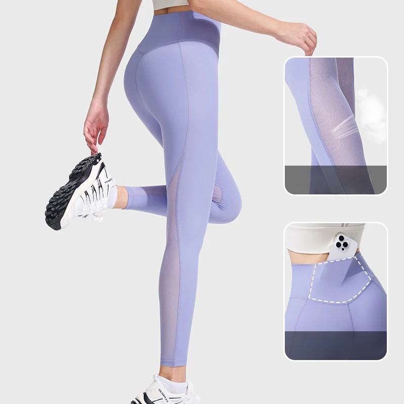 

Sexy Sheer Mesh Gym Yoga Leggings Woman Spring Summer Thin Breathable Running Sports Clothes Women Outdoor Cycling Clothings