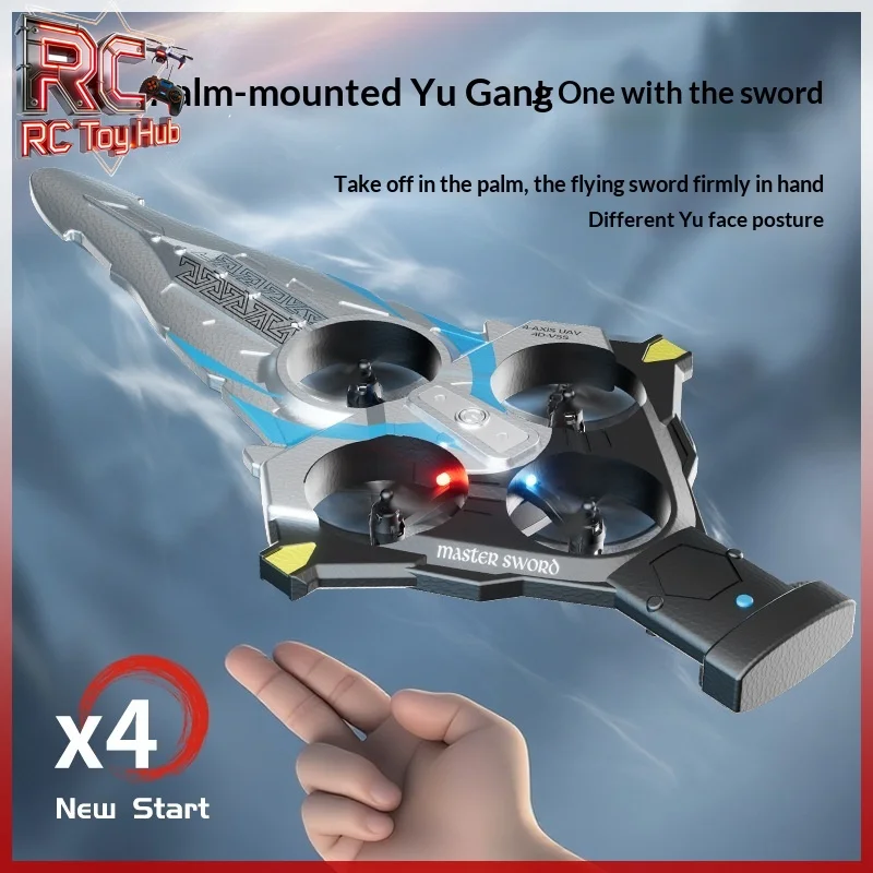 Flying Sword Drone Gesture Control Rc Toy Hand Induction Uav Sensor Led Light Mini Drone For Kids Adults Magic Gift Cool Fun