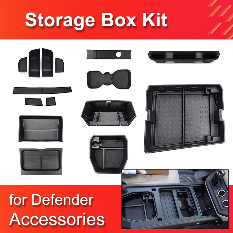 ABS Storage Box for Land Rover Defender 110 Accessories High Quality Interior Kit for 2020 2021 2022 New Defender 90 Accessory