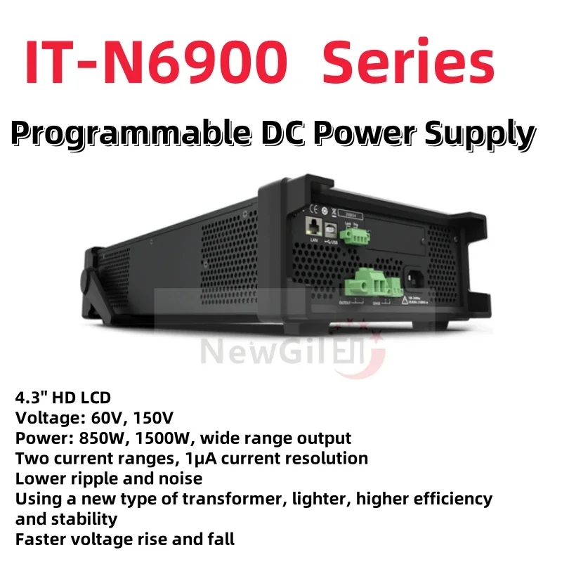 ITECH IT-N6952 IT-N6962 IT-N6953 IT-N6963 مصدر طاقة تيار مستمر قابل للبرمجة 60 فولت و150 فولت، مخرج 850 وات و1500 وات