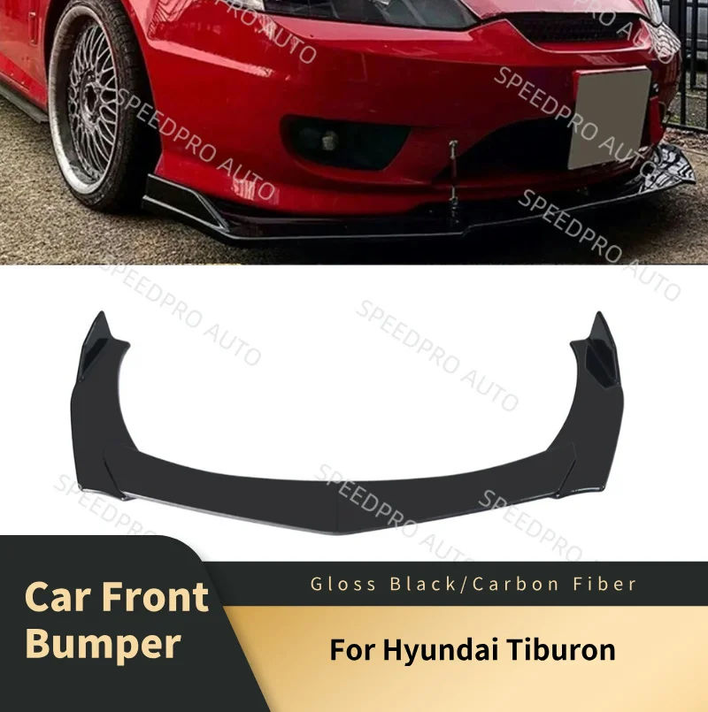 

Накладка-сплиттер на передний бампер для Hyundai Tiburon, диффузор, комплект обвеса, защита нижней части бампера от царапин, черная