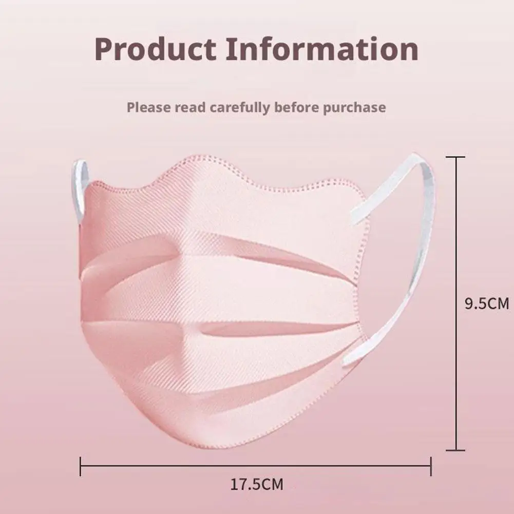 قناع وجه عصري على شكل فراشة معكرون مقاس كبير مموج وجيد التهوية أنيق مع حماية للعين على شكل حرف V لمحيط الوجه للنساء