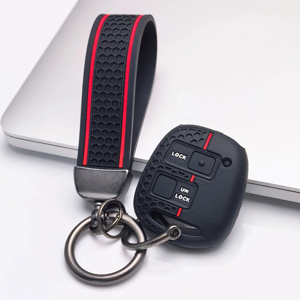 Keychain Silicone Car Remote Key Case Holder Cover For Toyota FJ Cruiser Land Yaris Echo For Lexus ES GS LS IS RX SC LX RX400h