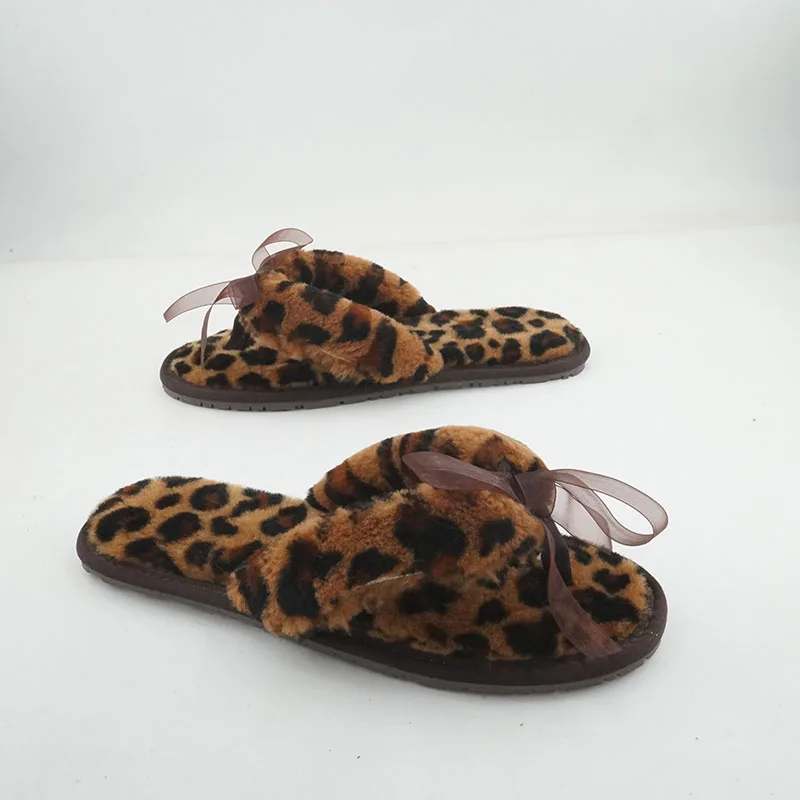 100% Natural Sheepskin Fur Slippers Female Winter Slippers Women Warm Indoor Flip-Flop Slippers Soft Wool Lady Home Shoes image 5