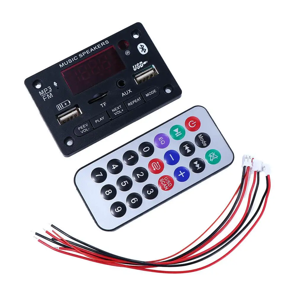 Registratori di alimentazione USB con telecomando Scheda amplificatore wireless Scheda di decodifica MP3 Modulo audio Bluetooth 5.0 Lettore per auto