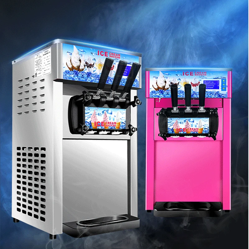 Commercial 18L Soft Serve Ice Cream Machine Frozen Yogurt Ice Cream Maker with 2+1 Flavors Soft Serve Ice Cream Machine