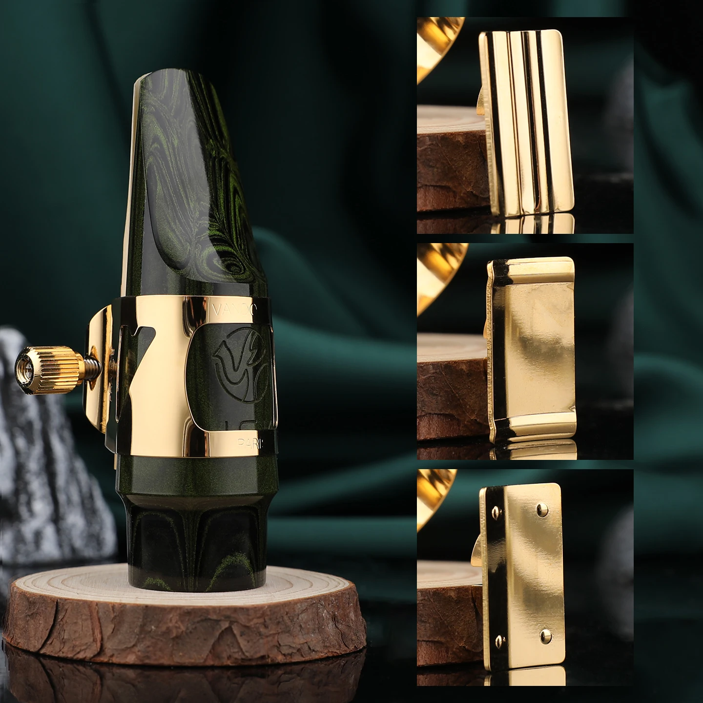Vandoren MO Optimum Leather Hard Rubber Saxophone Mouthpiece Metal Ligature Alto Tenor Soprano Baritone Gold Plated SAX