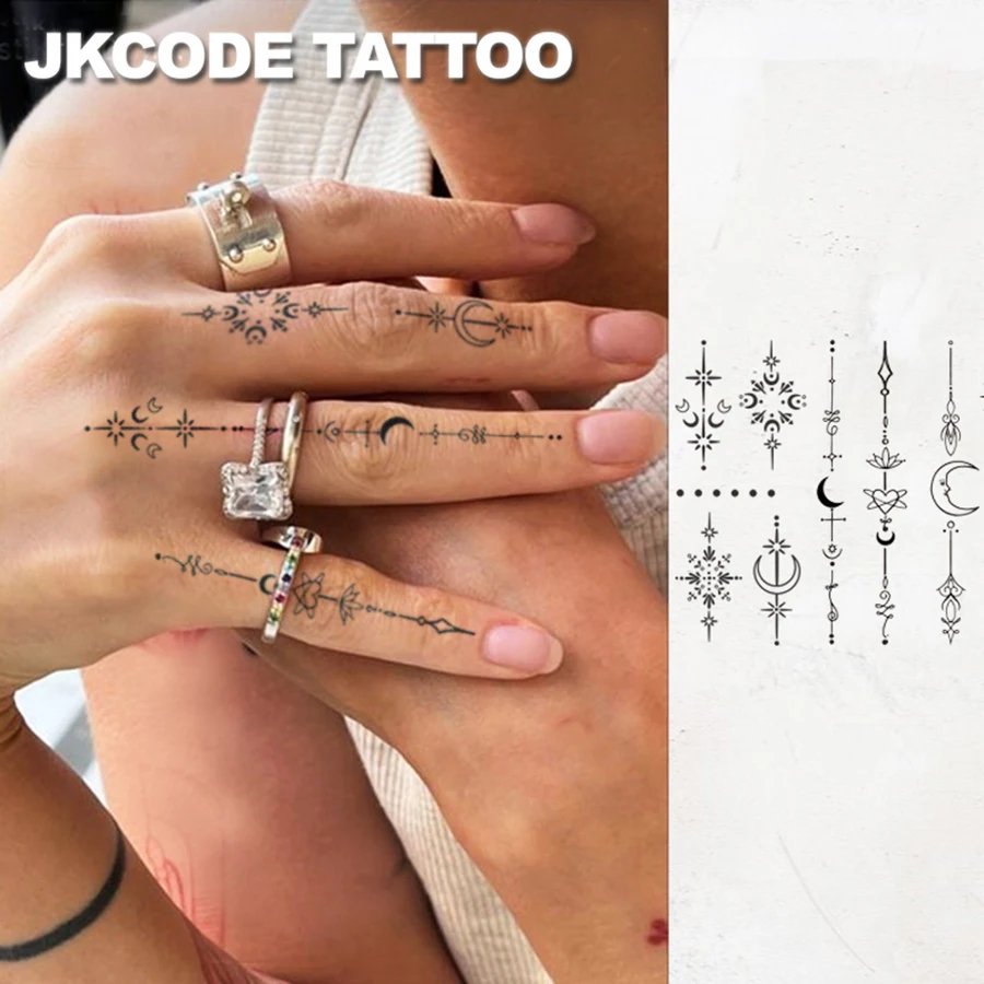 

Полупостоянные тату-дизайны, временные татуировки для рук на Рамадан: лотос, перья, солнце, луна, снежинки, звезды, минималистичные тату, сердца, держатся 1-2 недели.