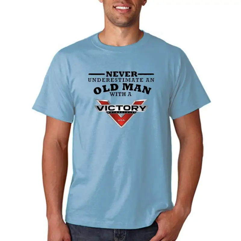 Victory Motorcycle Never Underestimote on Old Mon Gift Birthdoy T Shirt Biker