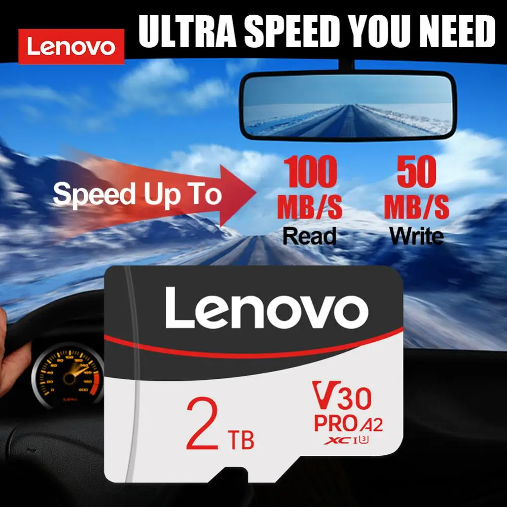 Оригинальная флэш-карта памяти Lenovo 2 ТБ Micro TF SD 256 ГБ 512 ГБ, карта памяти SD 128 Гб 64 ГБ 32 ГБ, флэш-карта памяти TF для телефона/камеры