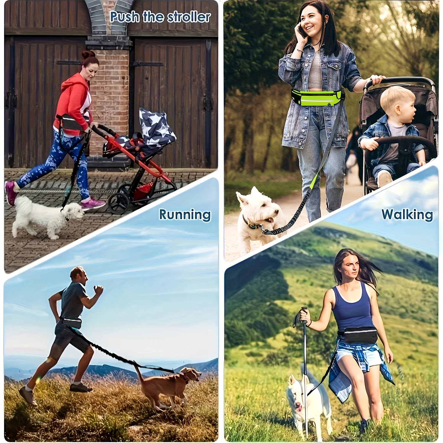 Hands-Free Reflective Dog Running Leash 3