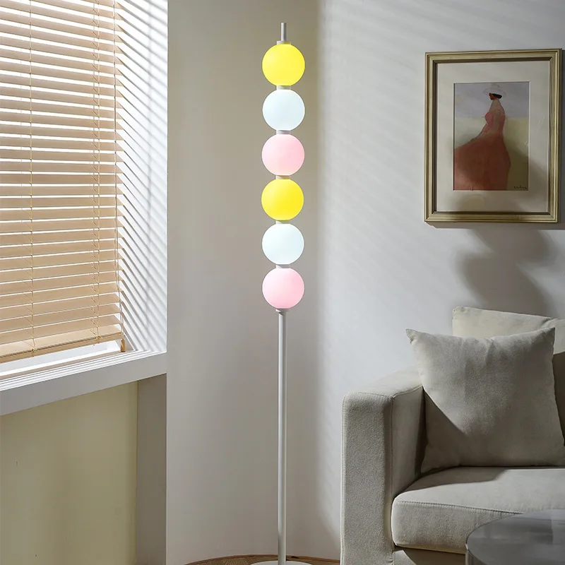 arco iris candy floor lamp for living room decor home standing lamp colored glass balls abajur sofa bedroom bedside table led light 01