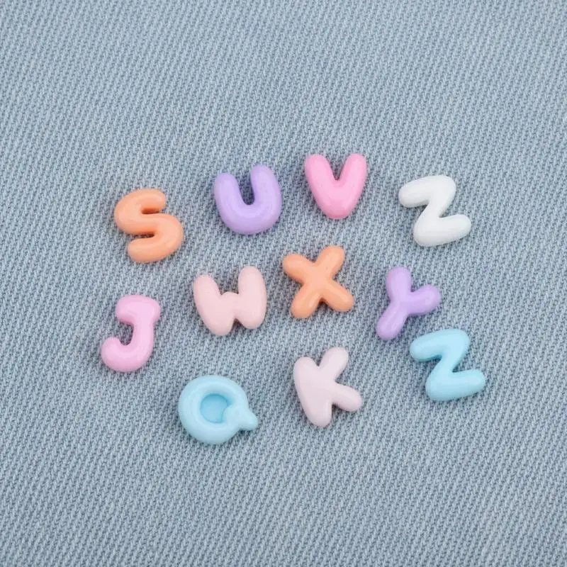 10PCS Random Color Handmade Mini Letter Charms Cute DIY Phone Cases Hair Clips Shoes Accessories