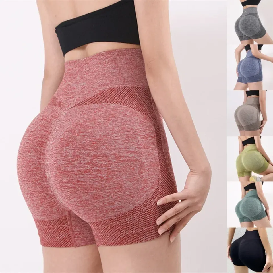  New Women Yoga Shorts High Waist Workout Shorts Fitness Yoga Lift Butt Fitness Ladies Yoga Gym Running Short Pants Sportswear 