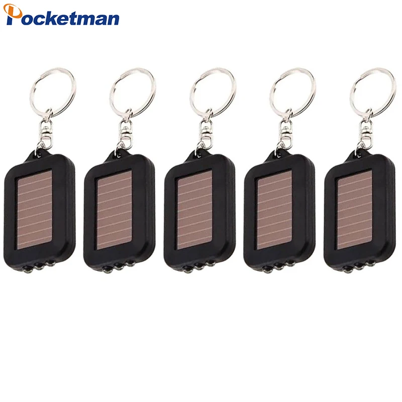 

5 Pack LED Keychain Flashlights Pocket Emergency Lights Solar Charging LED Keychain Lights Mini Flashlights Torch Small Lanterns